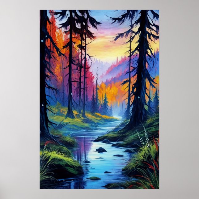 Poster Embrasse de l'automne, couleurs vibrantes (Devant)