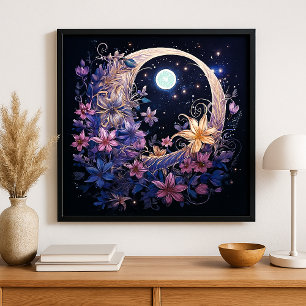 Poster Embrasse Lunaire Florale