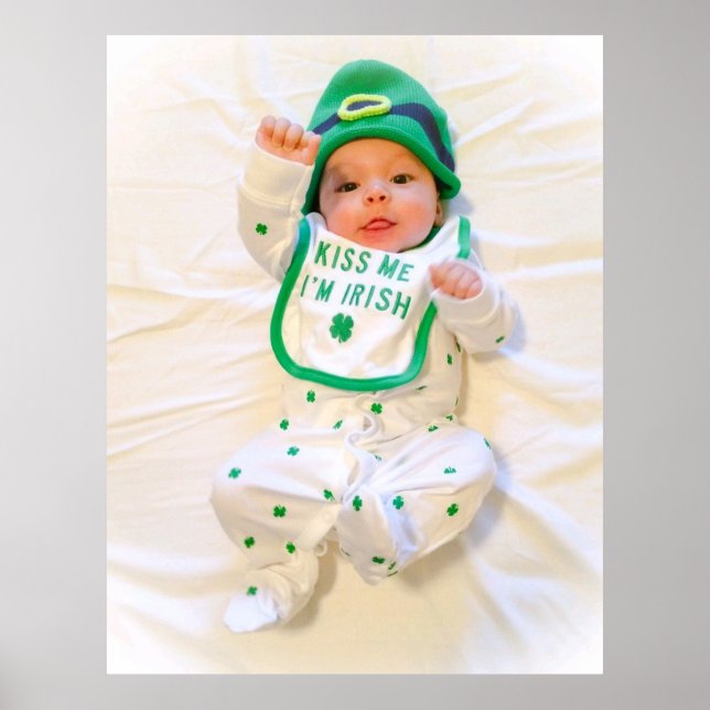 Poster Embrasse-moi Je suis Irlandais mignon bébé garçon  (Devant)