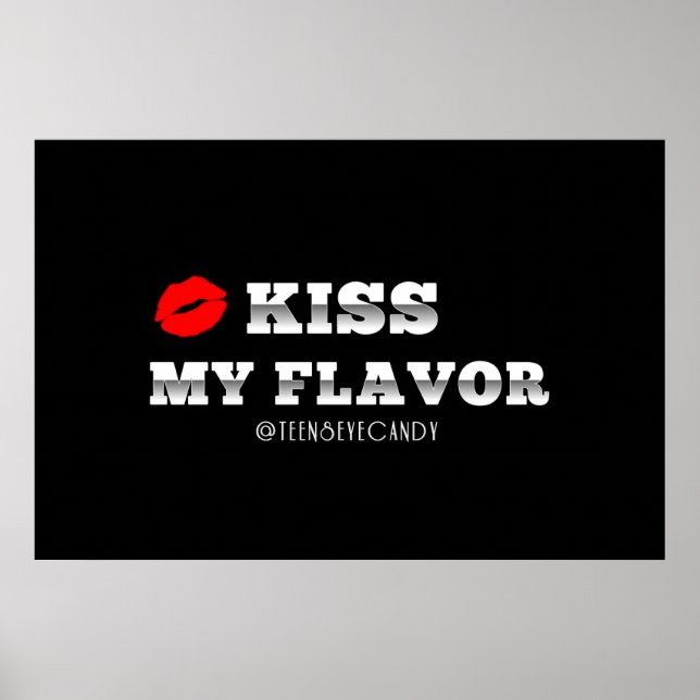 Poster Embrasse Mon Saveur Rouge Lèvres Vape (Devant)