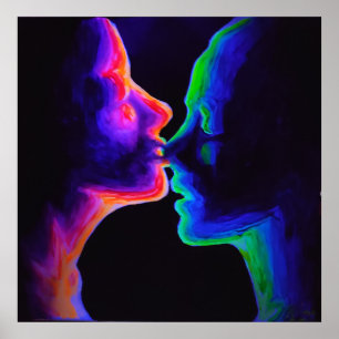 Poster Embrasse sous la lumière ultraviolette