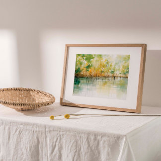 Poster Embrasser la mangrove : aquarelle dynamique Imprim