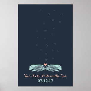 Poster Embrasser Poisson Empreinte Bubbles Mariage Livre 