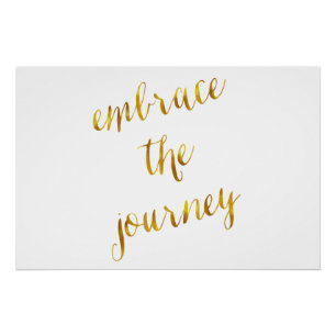 Poster Embrassez Le Citation De Voyage Gold Faux Foil Cou