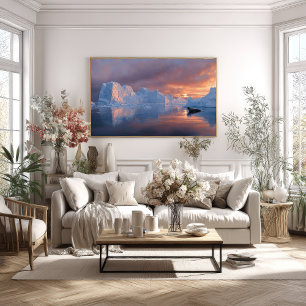 Poster Embre Antarctique : Le répit du coucher de soleil 