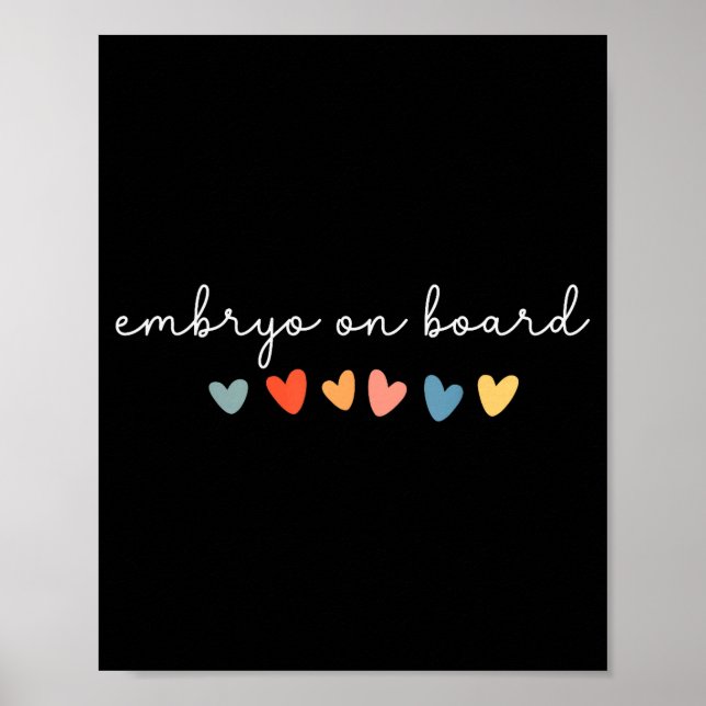 Poster Embryo On Board Heart Ivf Transfer Day Fertility N (Devant)