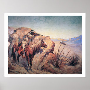Poster Embuscade d'Apache (huile sur la toile)
