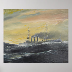 Poster Emden surfe les vagues Océan Indien 1914 2011