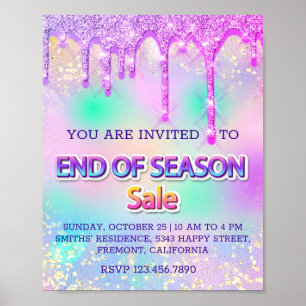 Poster Emend Saison Vente Parties scintillant Drips Holog