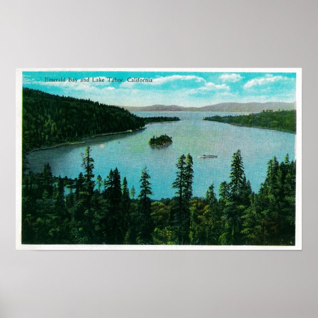 Poster Emerald Bay Vue sur le lac Tahoe Lake Tahoe, CA (Devant)
