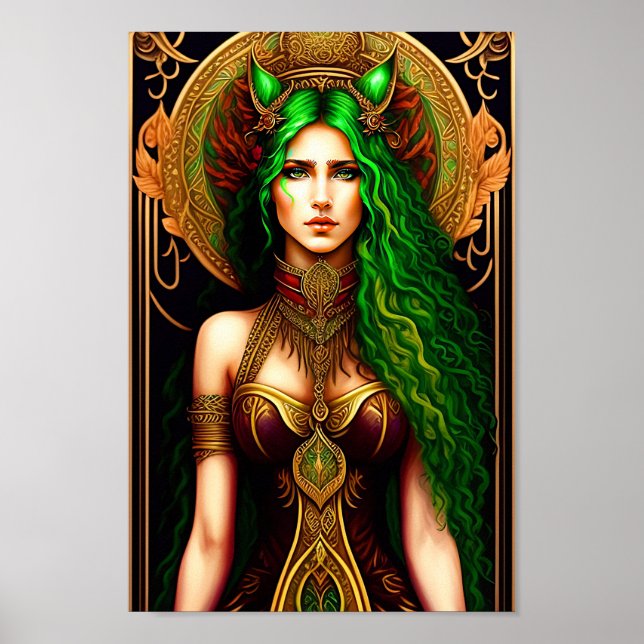 Poster Emerald Enchantress : Une reine 3D aux robes verte (Devant)