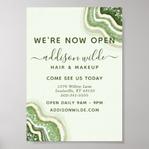 Poster Emerald Green Parties scintillant Agate Geode Luxe