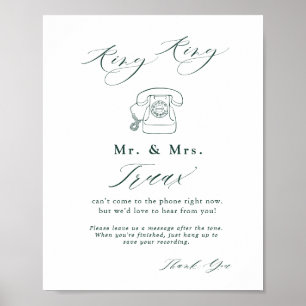 Poster Emerald Green Vintage Botanical en Audio Guestbook