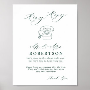 Poster Emerald Green Vintage Botanical en Audio Guestbook