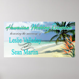 Poster Emerald Waters Hawaiian Luau Réception de mariage