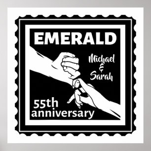 Poster Emerald wedding anniversary 55 ans