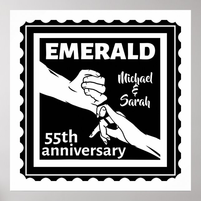 Poster Emerald wedding anniversary 55 ans (Devant)