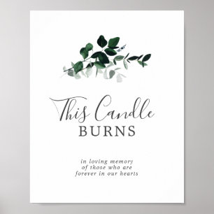 Poster Emeraude Verdure Cette Bougie Brûle Mémorial Panne
