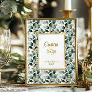 Poster Émeraude Vert Vert Or Formel Mariage Personnalisé