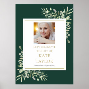 Poster Émeraude verte Photo Célébration de la vie