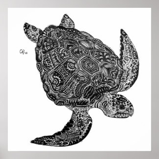 Poster Émergen-Sea Turtle - Art personnalisé Imprimer