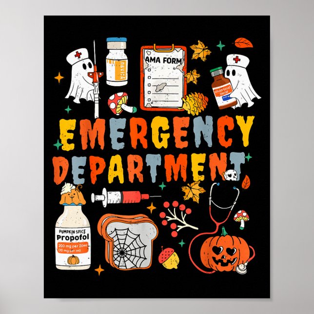 Poster Emergency Department Funny Er Nurse Halloween Soky (Devant)