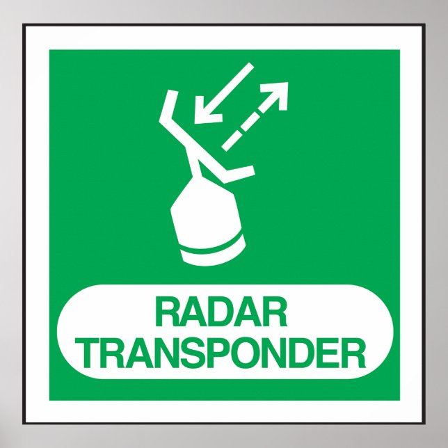 Poster Emergency Radar Transponder Safety Sign (Devant)