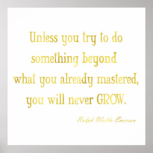 Poster Emerson Quote Gold Faux Parties scintillant Séquin