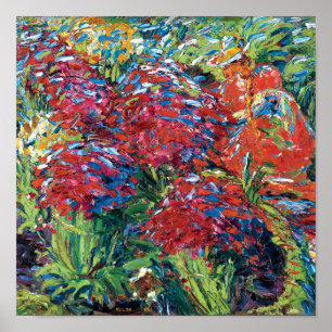 Poster Emil Nolde Fleurs Rouges Expressionnisme Beaux-Art