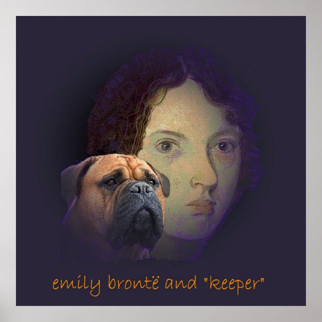 Poster Emily Bronte et son chien "Keeper" (Devant)