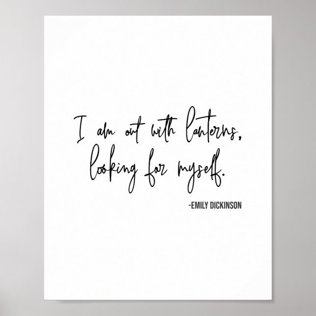 Poster Emily Dickinson Citer Mot Art minima Typographie (Devant)