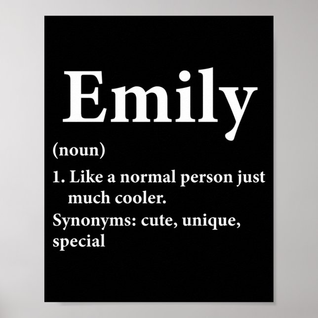 Poster Emily Name Definition Funny D  (Devant)