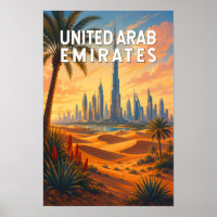 Émirats arabes unis Illustration Voyage Art