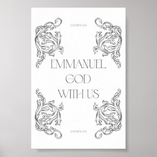 Poster Emmanuel Dieu Avec Nous Verset Biblique Noël