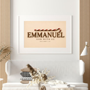 Poster EMMANUEL Matthieu 1:23 Noël Crème Chaude