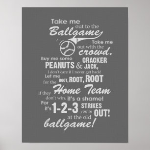 Poster Emmenez-Moi Au Ballgame - Grey