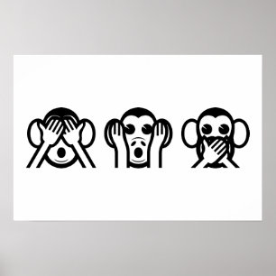 Poster Émoji des 3 singes sages