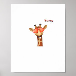 Poster emoji heureux amour yeux girafe visage 