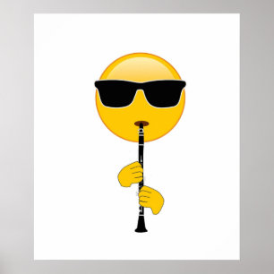 Poster Emoji Playing Clarinet