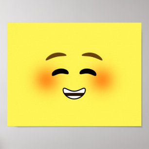 Poster Emoji souriant blanc