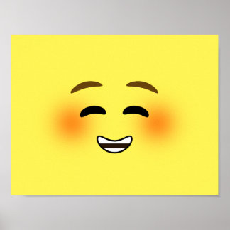 Poster Emoji souriant blanc