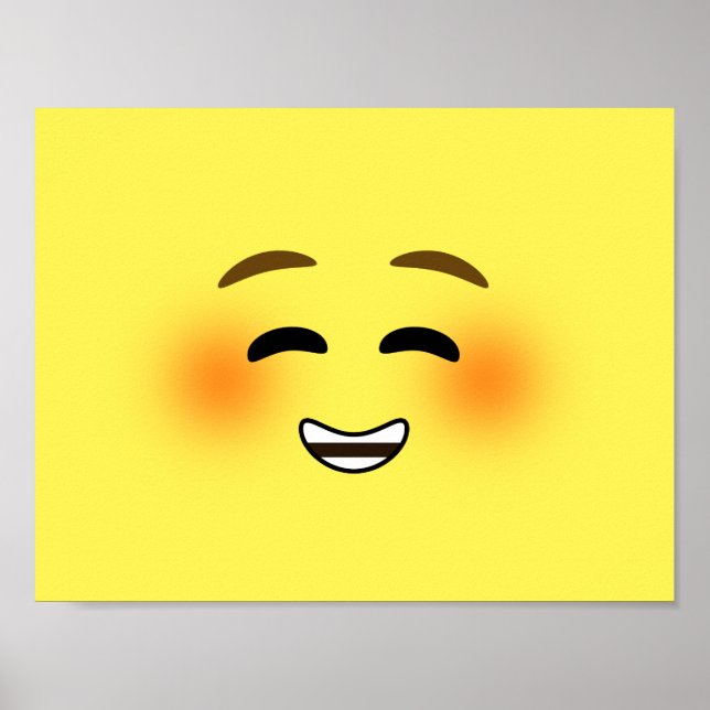 Poster Emoji souriant blanc (Devant)