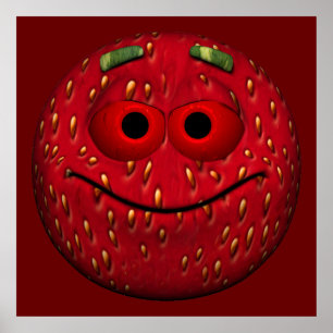 Poster Emoticon aux fraises