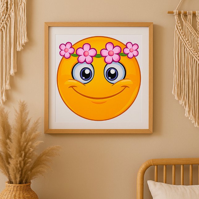Poster Emoticon portant une couronne florale (Créateur téléchargé)
