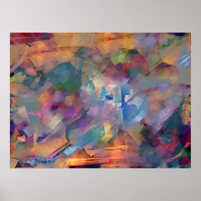 Poster Émotions conflictuelles - peinture artistique abst (Devant)