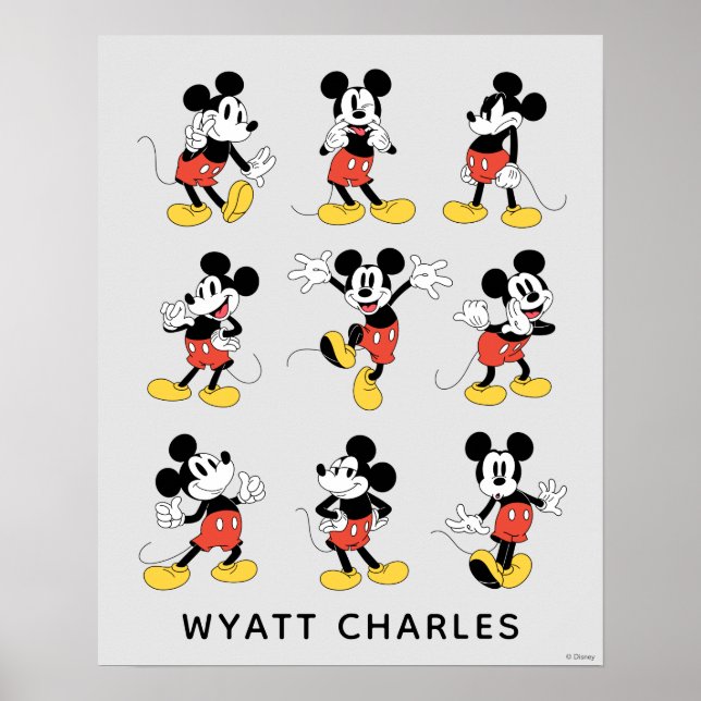 Poster Émotions Mickey de Disney personnalisées (Devant)