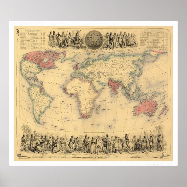 Poster Empire britannique dans le monde 1855 (Devant)