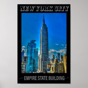 Poster Empire State Building New York City Vintage
