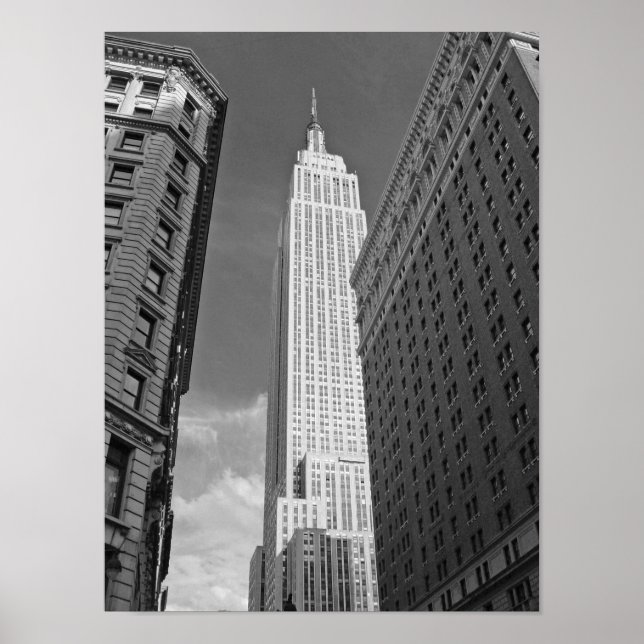 Poster Empire State Building Photographie noir et blanc (Devant)