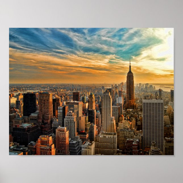 Poster Empire State Sunset à New York (Devant)